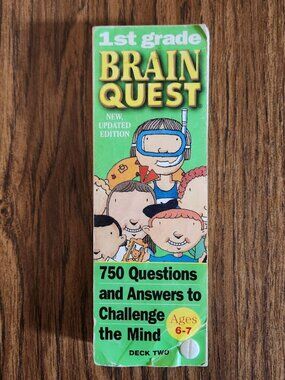 Brain Quest Ages 6-7 1st Grade Questions Trivia Cards Game Deck 2 School Supplie